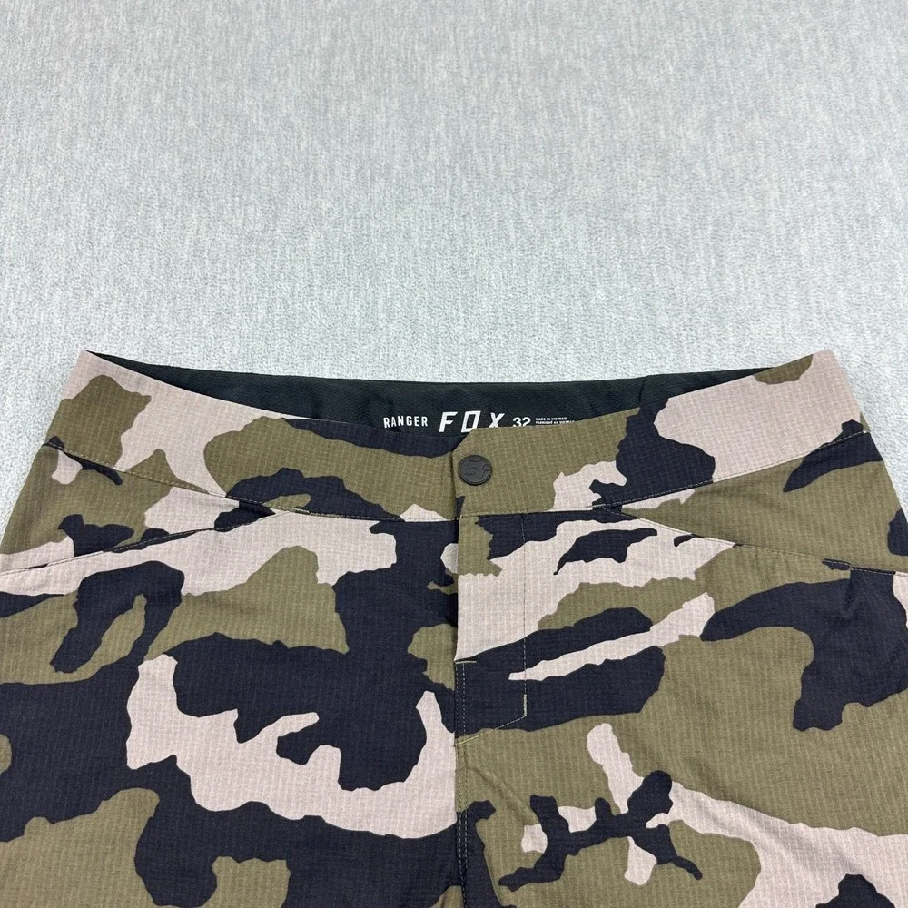 FOX Ranger Shorts Men 32 Green Black Camo Racing Mountain Biking Ripstop Active - Picture 3 of 14
